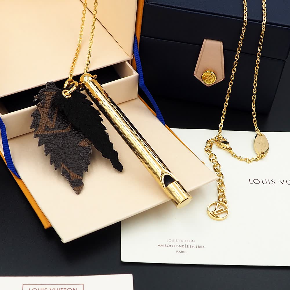 Louis Vuitton Monogram World Tour Gold Plated Necklace
